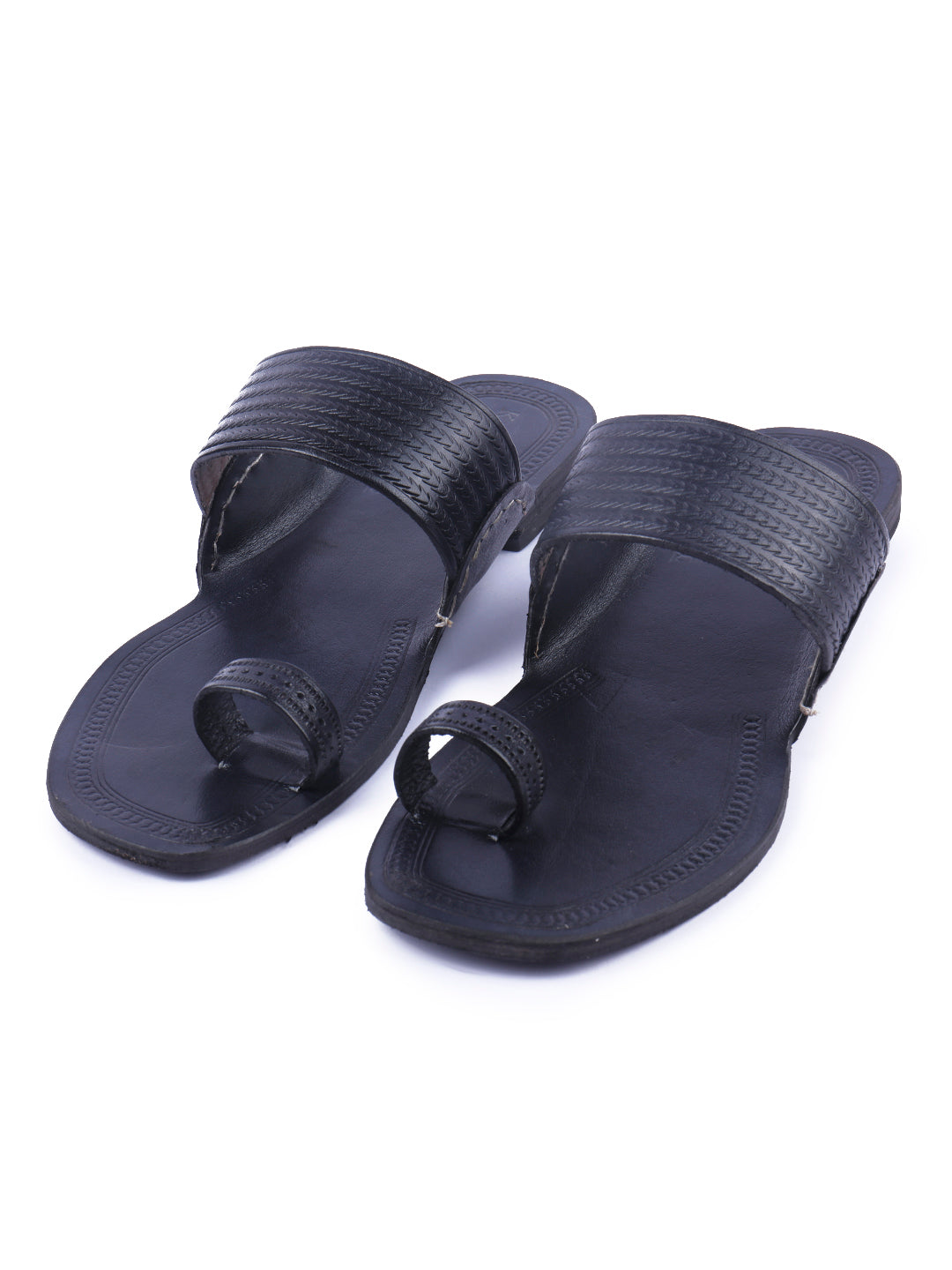 Buy Korakari Womens Steady Black Kolhapuri Chappal online