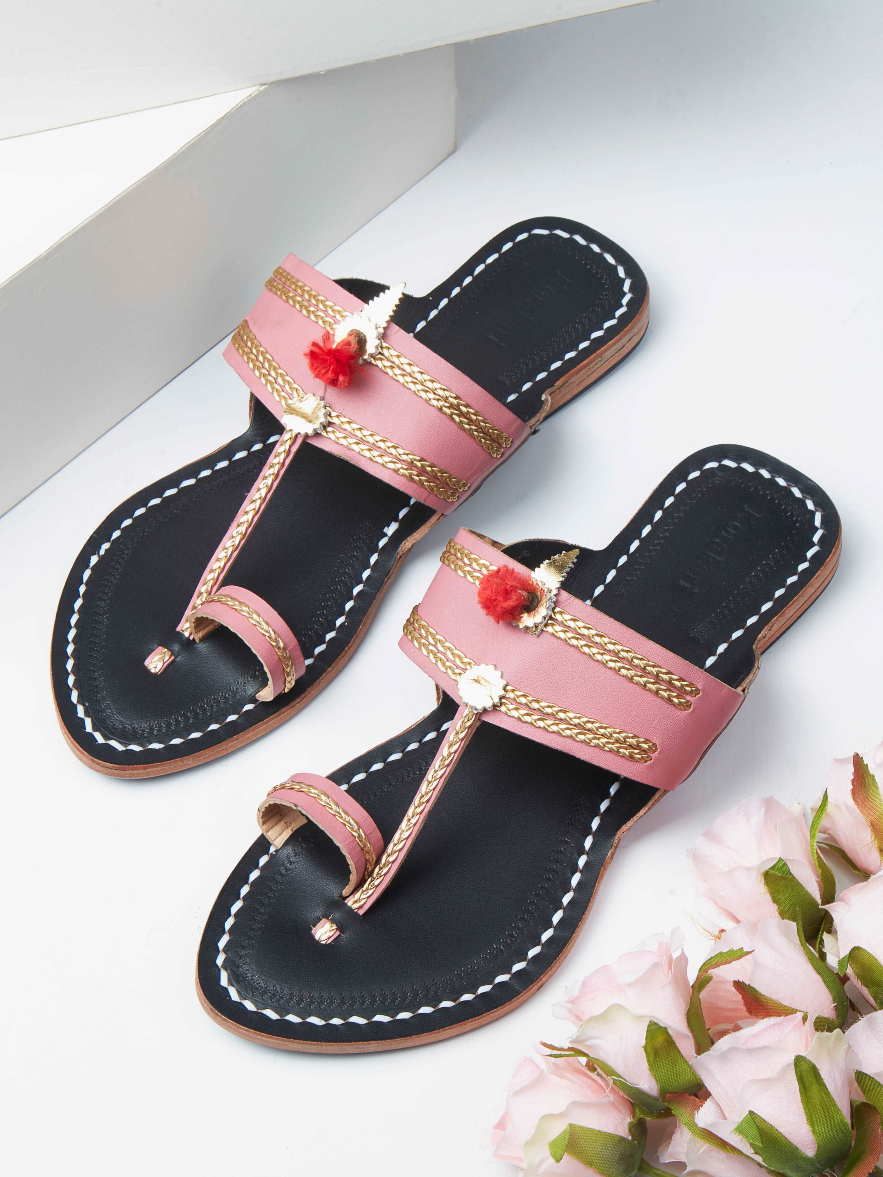 Pink 2025 kolhapuri chappal